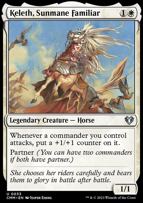 Keleth, Sunmane Familiar, Commander Masters #33, Magic: The Gathering card