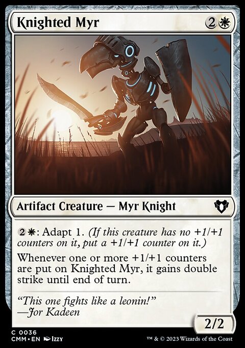 Knighted Myr, Commander Masters #36, Magic: The Gathering card