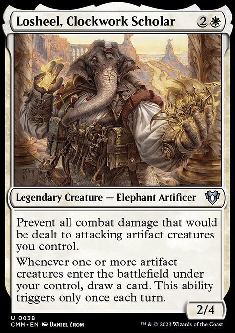 Losheel, Clockwork Scholar, Commander Masters #38, Magic: The Gathering card