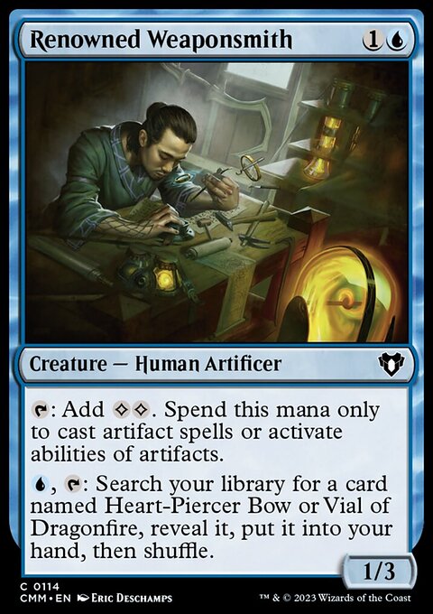 Renowned Weaponsmith, Commander Masters #114, Magic: The Gathering card