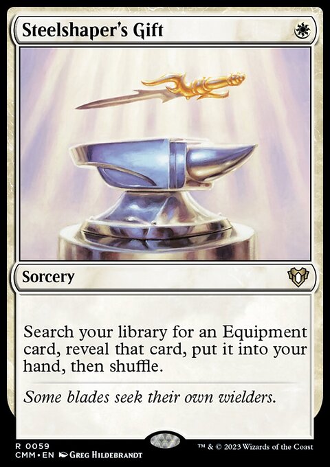 Steelshaper's Gift, Commander Masters #59, Magic: The Gathering card