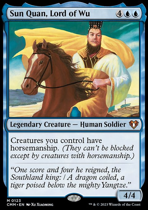 Sun Quan, Lord of Wu, Commander Masters #123, Magic: The Gathering card