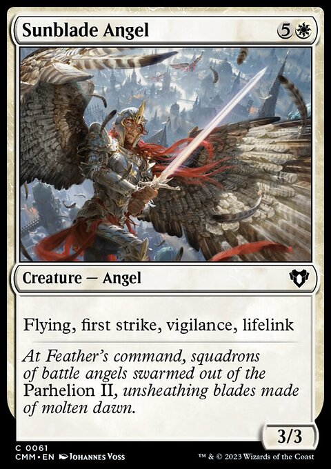 Sunblade Angel, Commander Masters #61, Magic: The Gathering card