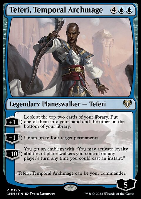 Teferi, Temporal Archmage, Commander Masters #125, Magic: The Gathering card