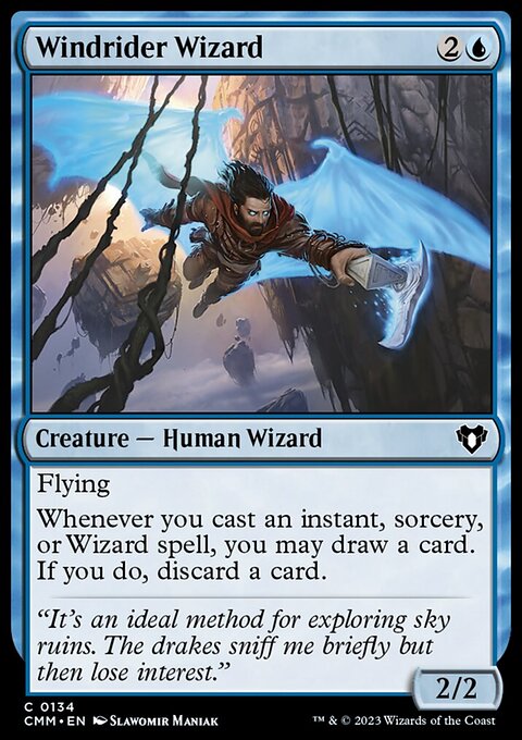 Windrider Wizard, Commander Masters #134, Magic: The Gathering card