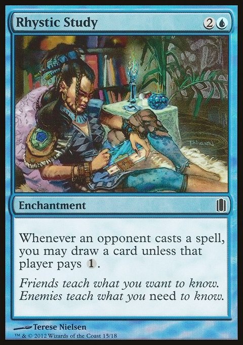 Rhystic Study, Commander's Arsenal #15, Magic: The Gathering card
