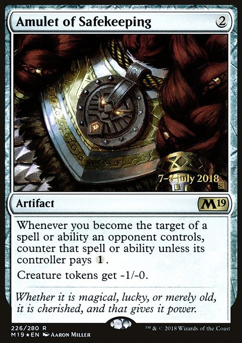 Amulet of Safekeeping, Core Set 2019 Promos #226s, Magic: The Gathering card