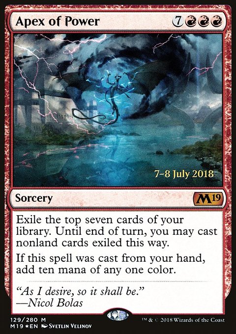 Apex of Power, Core Set 2019 Promos #129s, Magic: The Gathering card