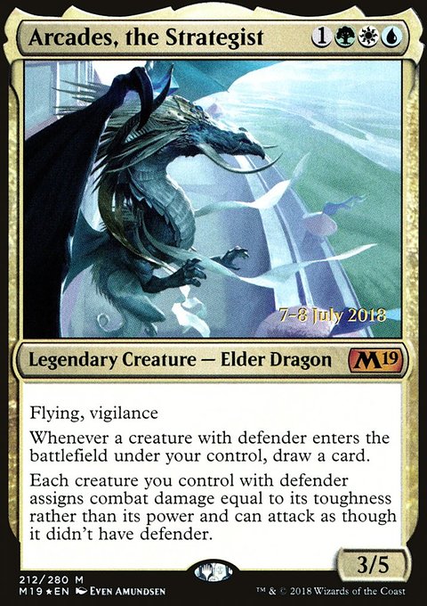 Arcades, the Strategist, Core Set 2019 Promos #212s, Magic: The Gathering card