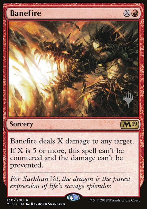 Banefire, Core Set 2019 Promos #130p, Magic: The Gathering card