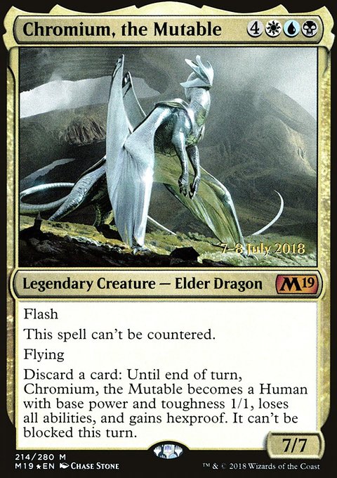 Chromium, the Mutable, Core Set 2019 Promos #214s, Magic: The Gathering card