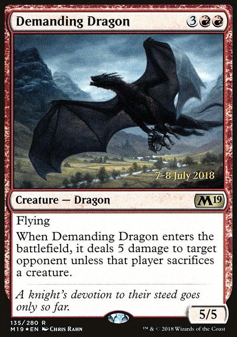 Demanding Dragon, Core Set 2019 Promos #135s, Magic: The Gathering card