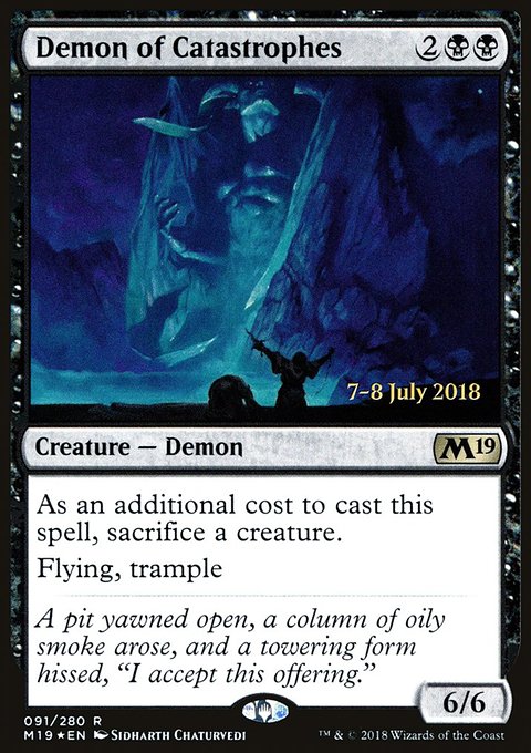 Demon of Catastrophes, Core Set 2019 Promos #91s, Magic: The Gathering card