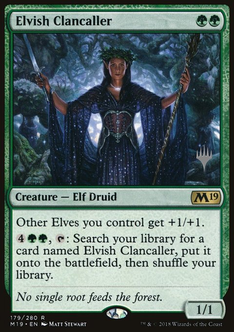 Elvish Clancaller, Core Set 2019 Promos #179p, Magic: The Gathering card