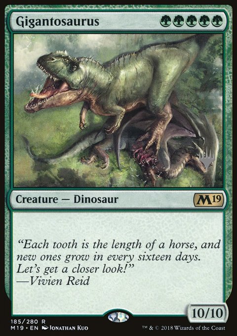 Gigantosaurus, Core Set 2019 Promos #185p, Magic: The Gathering card