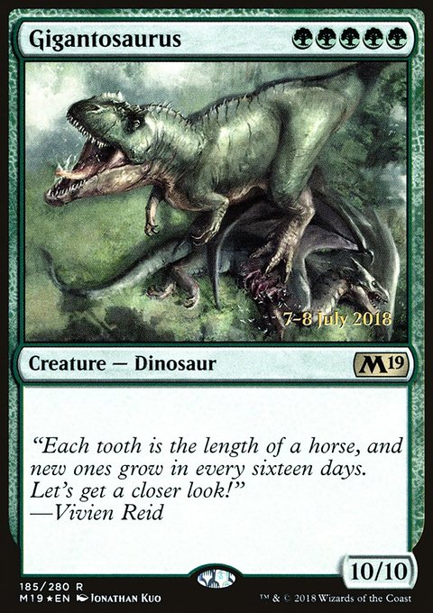 Gigantosaurus, Core Set 2019 Promos #185s, Magic: The Gathering card