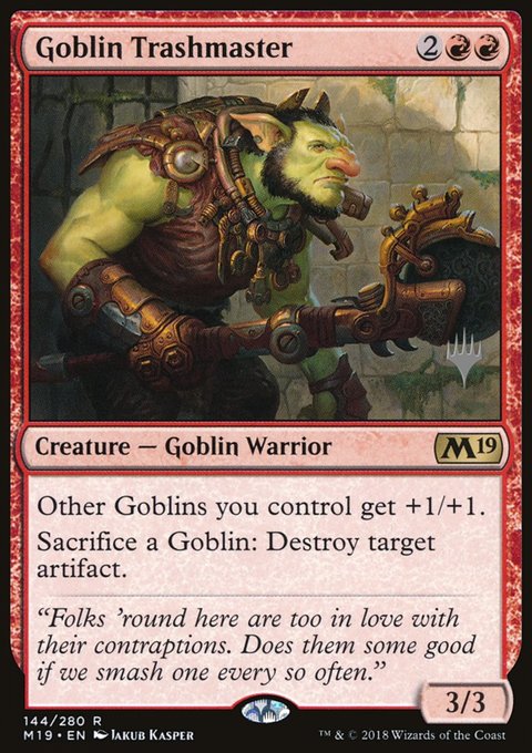 Goblin Trashmaster, Core Set 2019 Promos #144p, Magic: The Gathering card