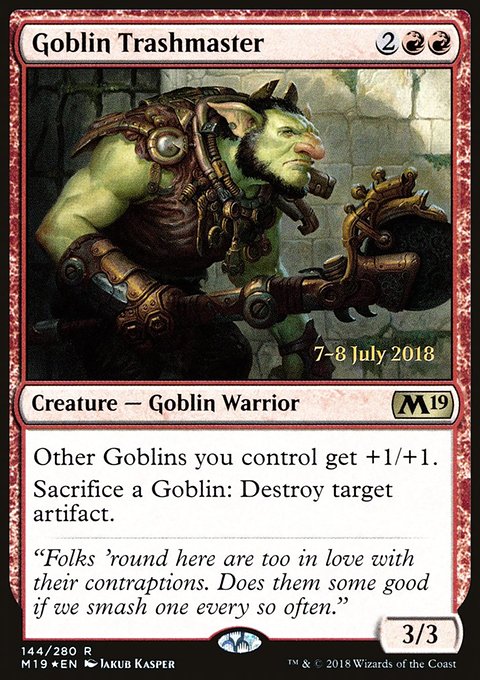 Goblin Trashmaster, Core Set 2019 Promos #144s, Magic: The Gathering card