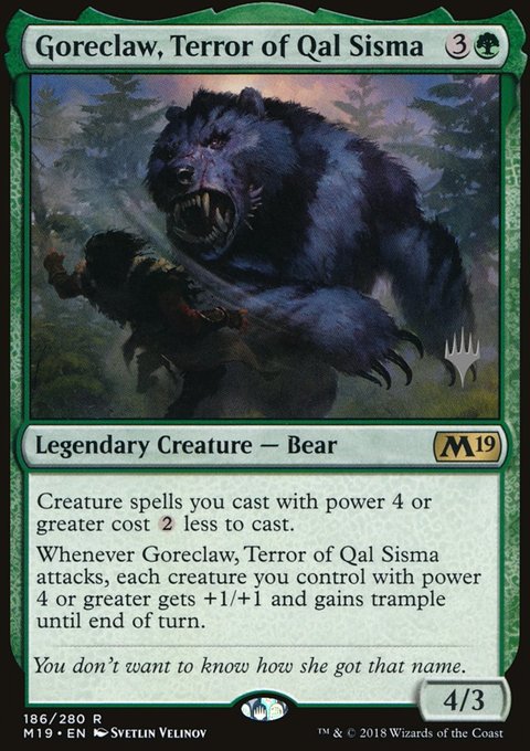 Goreclaw, Terror of Qal Sisma, Core Set 2019 Promos #186p, Magic: The Gathering card