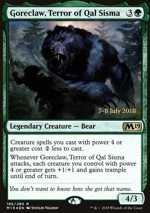 Goreclaw, Terror of Qal Sisma, Core Set 2019 Promos #186s, Magic: The Gathering card