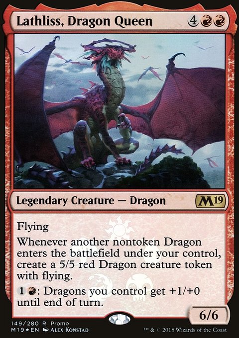 Lathliss, Dragon Queen, Core Set 2019 Promos #149★, Magic: The Gathering card