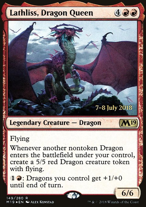 Lathliss, Dragon Queen, Core Set 2019 Promos #149s, Magic: The Gathering card