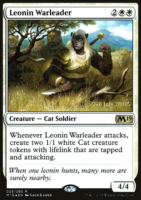 Leonin Warleader, Core Set 2019 Promos #23s, Magic: The Gathering card