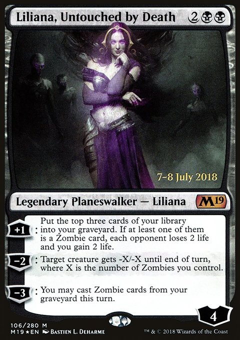 Liliana, Untouched by Death, Core Set 2019 Promos #106s, Magic: The Gathering card