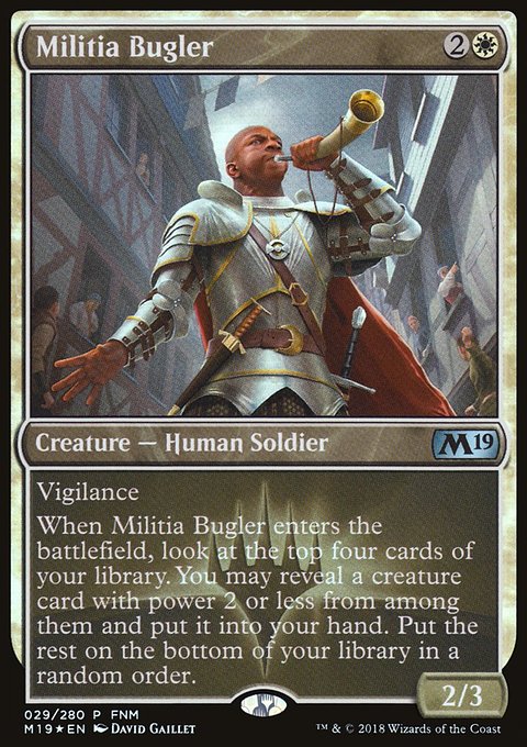 Militia Bugler, Core Set 2019 Promos #29, Magic: The Gathering card