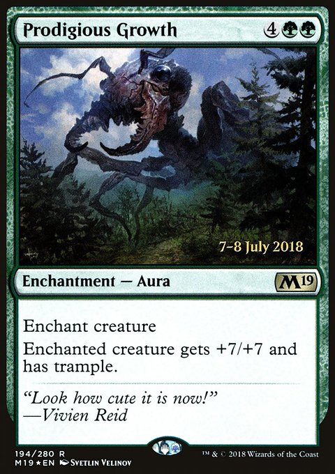 Prodigious Growth, Core Set 2019 Promos #194s, Magic: The Gathering card