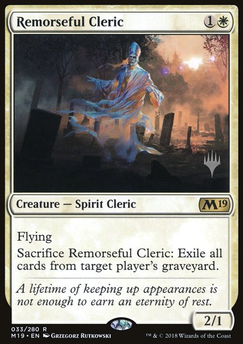 Remorseful Cleric, Core Set 2019 Promos #33p, Magic: The Gathering card