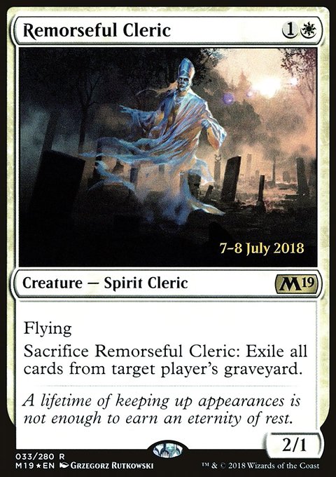 Remorseful Cleric, Core Set 2019 Promos #33s, Magic: The Gathering card