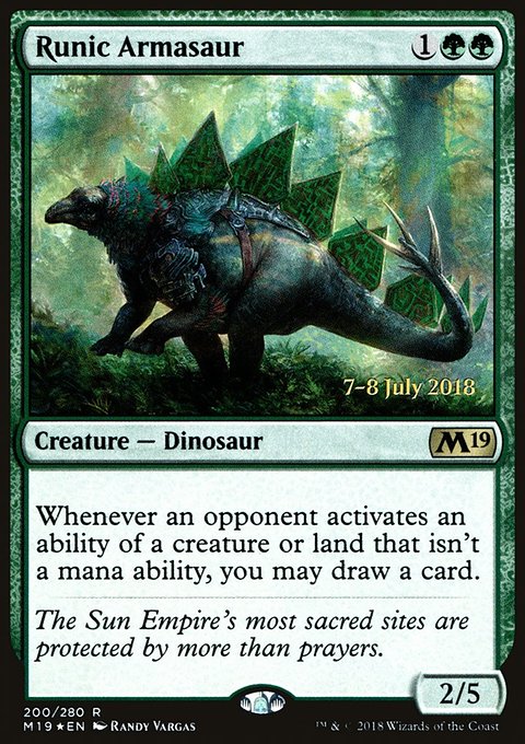 Runic Armasaur, Core Set 2019 Promos #200s, Magic: The Gathering card