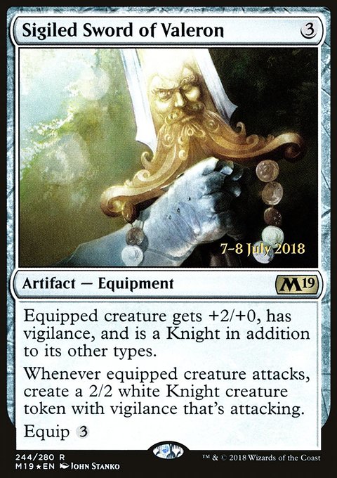 Sigiled Sword of Valeron, Core Set 2019 Promos #244s, Magic: The Gathering card