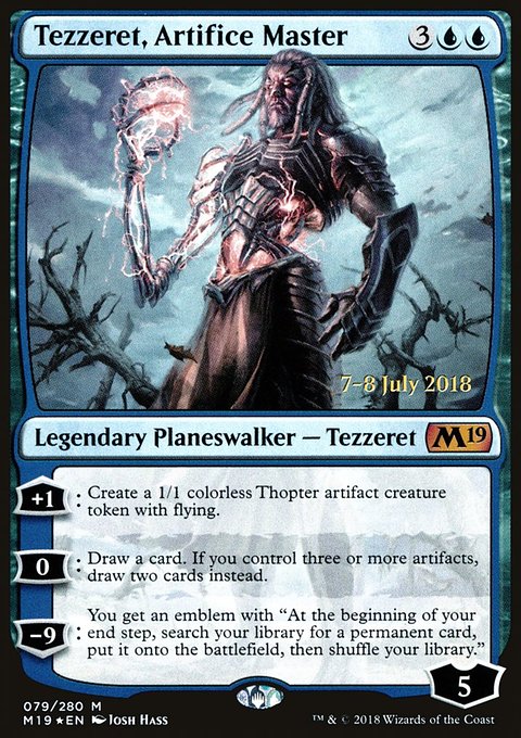 Tezzeret, Artifice Master, Core Set 2019 Promos #79s, Magic: The Gathering card