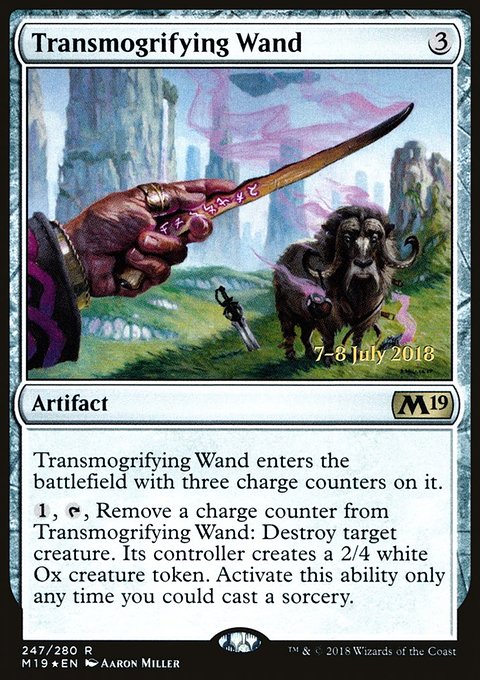 Transmogrifying Wand, Core Set 2019 Promos #247s, Magic: The Gathering card