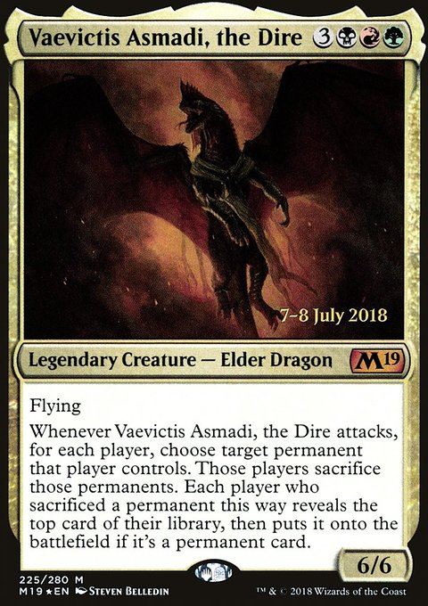 Vaevictis Asmadi, the Dire, Core Set 2019 Promos #225s, Magic: The Gathering card