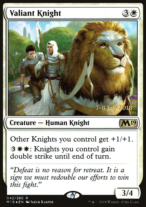Valiant Knight, Core Set 2019 Promos #42s, Magic: The Gathering card