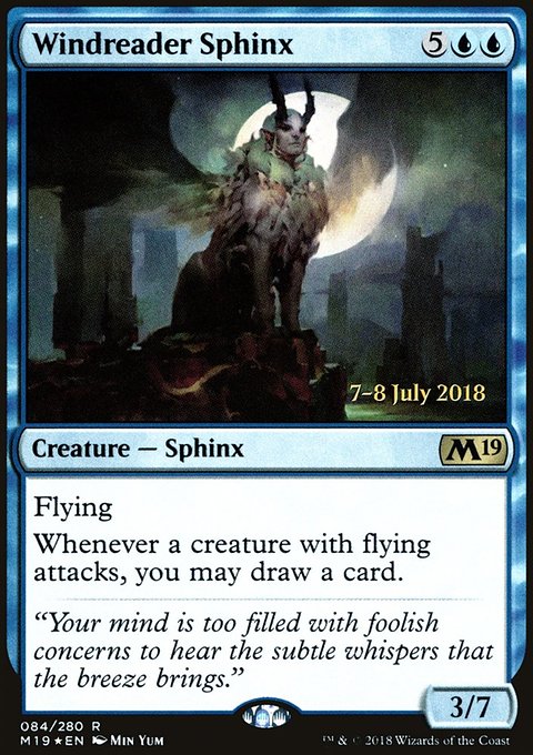 Windreader Sphinx, Core Set 2019 Promos #84s, Magic: The Gathering card
