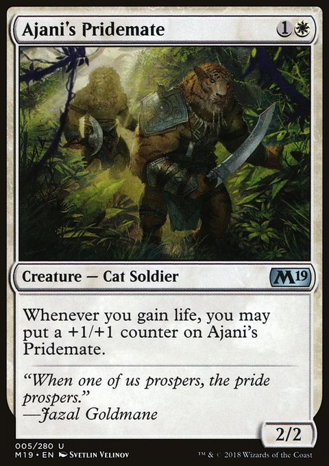 Ajani's Pridemate, Core Set 2019 #5, Magic: The Gathering card
