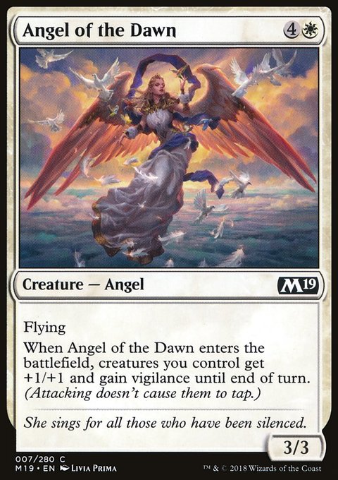 Angel of the Dawn, Core Set 2019 #7, Magic: The Gathering card