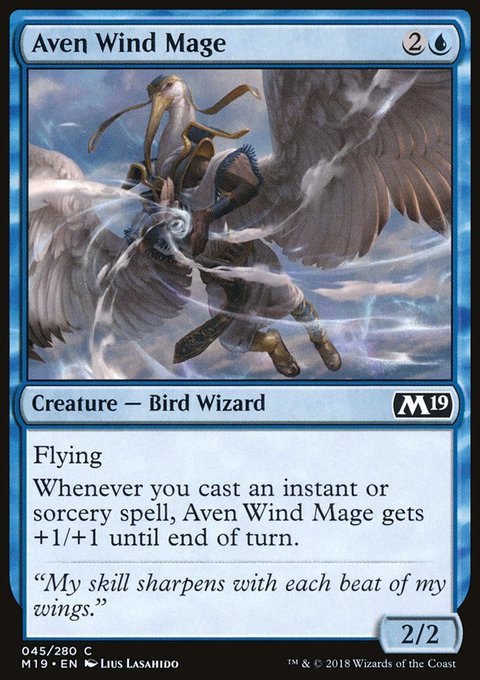 Aven Wind Mage, Core Set 2019 #45, Magic: The Gathering card