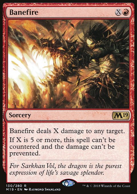 Banefire, Core Set 2019 #130, Magic: The Gathering card