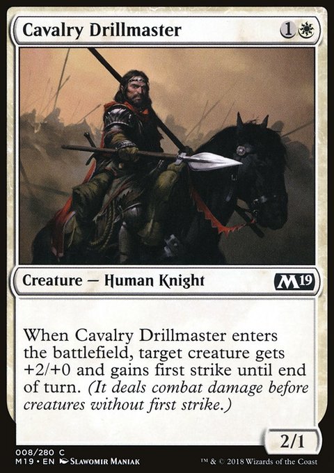 Cavalry Drillmaster, Core Set 2019 #8, Magic: The Gathering card