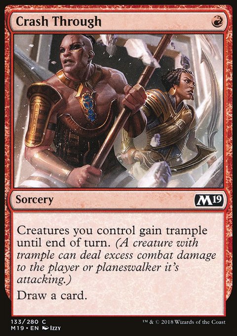 Crash Through, Core Set 2019 #133, Magic: The Gathering card
