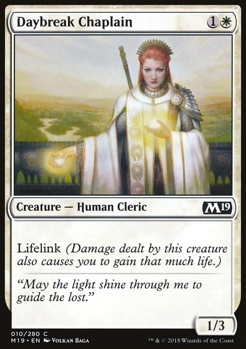 Daybreak Chaplain, Core Set 2019 #10, Magic: The Gathering card
