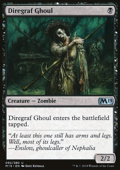 Diregraf Ghoul, Core Set 2019 #92, Magic: The Gathering card