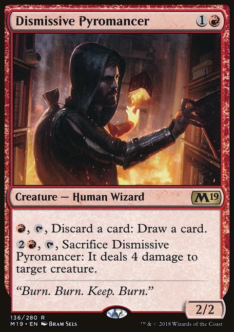 Dismissive Pyromancer, Core Set 2019 #136, Magic: The Gathering card