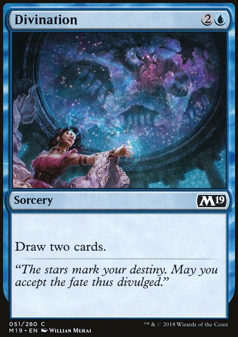 Divination, Core Set 2019 #51, Magic: The Gathering card
