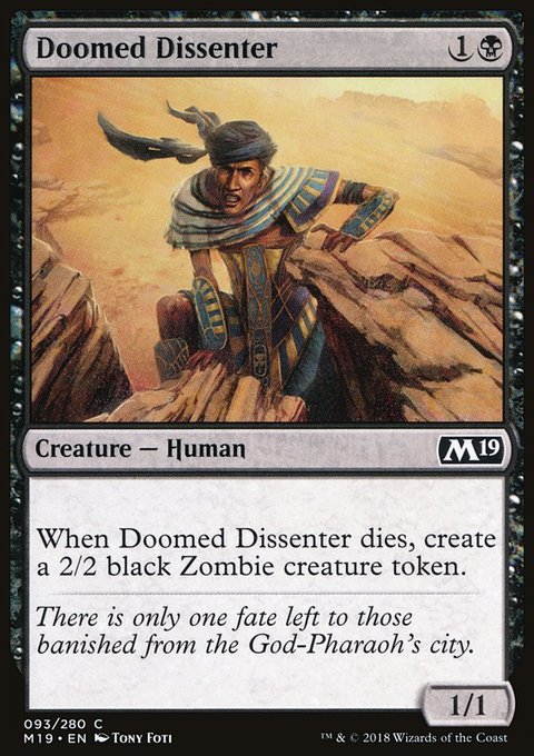 Doomed Dissenter, Core Set 2019 #93, Magic: The Gathering card